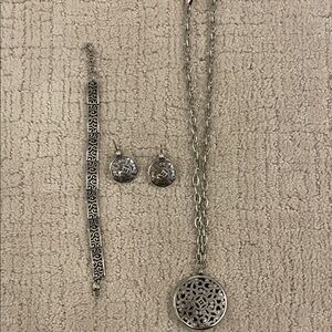 Brighton Silver Necklace, Bracelet and Earring Set